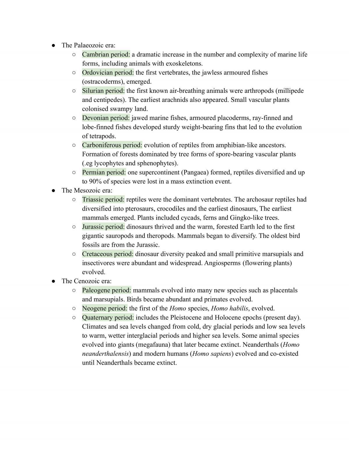 Biology chapter summary notes | Biology - Year 11 HSC | Thinkswap