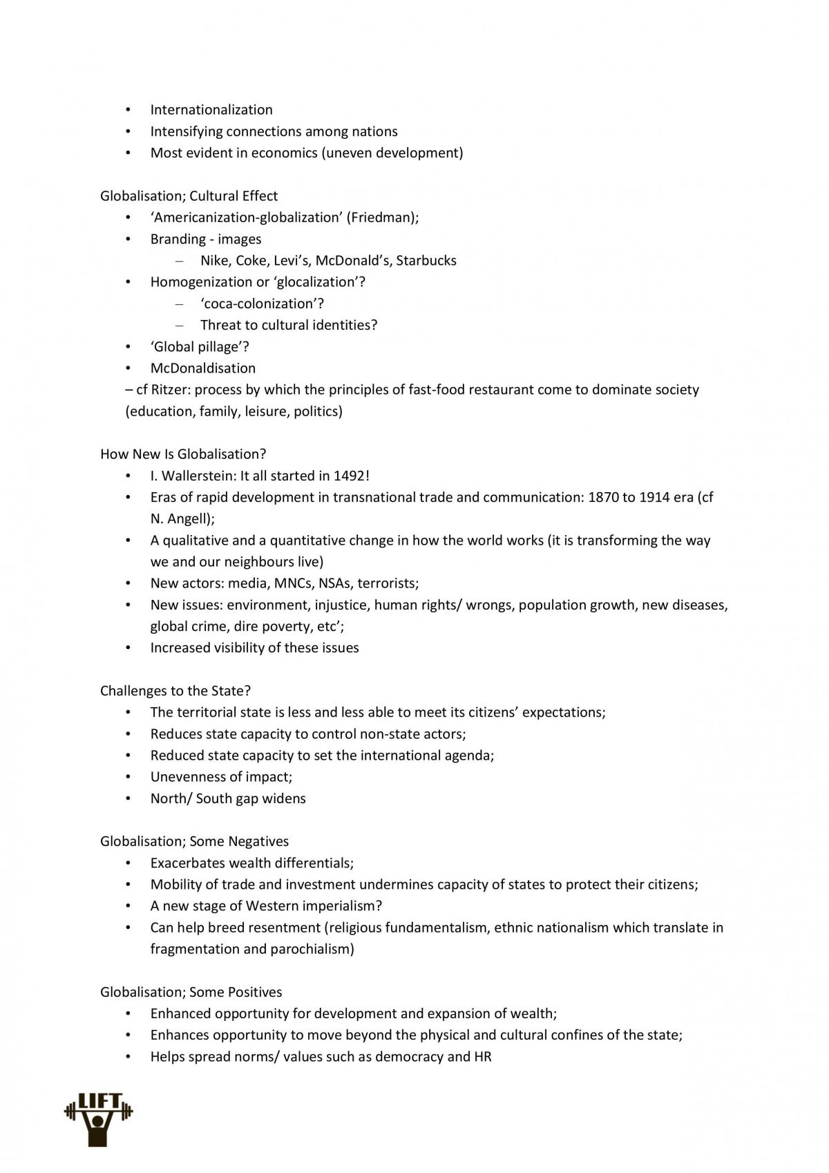 Exam Notes | POLS1201 - Introduction to International Relations - UQ ...