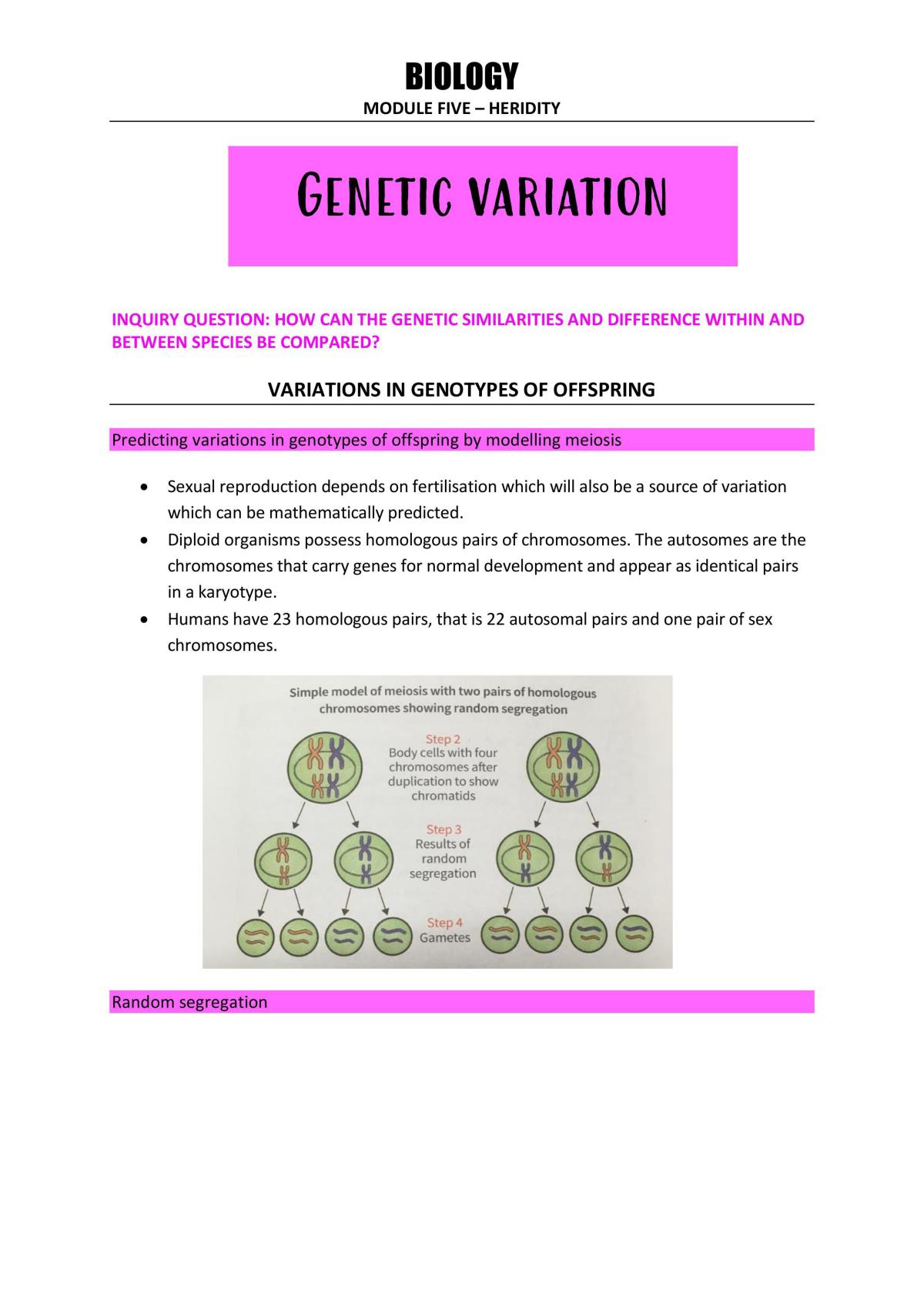 Heredity Module 5 Biology Year 12 Hsc Thinkswap 