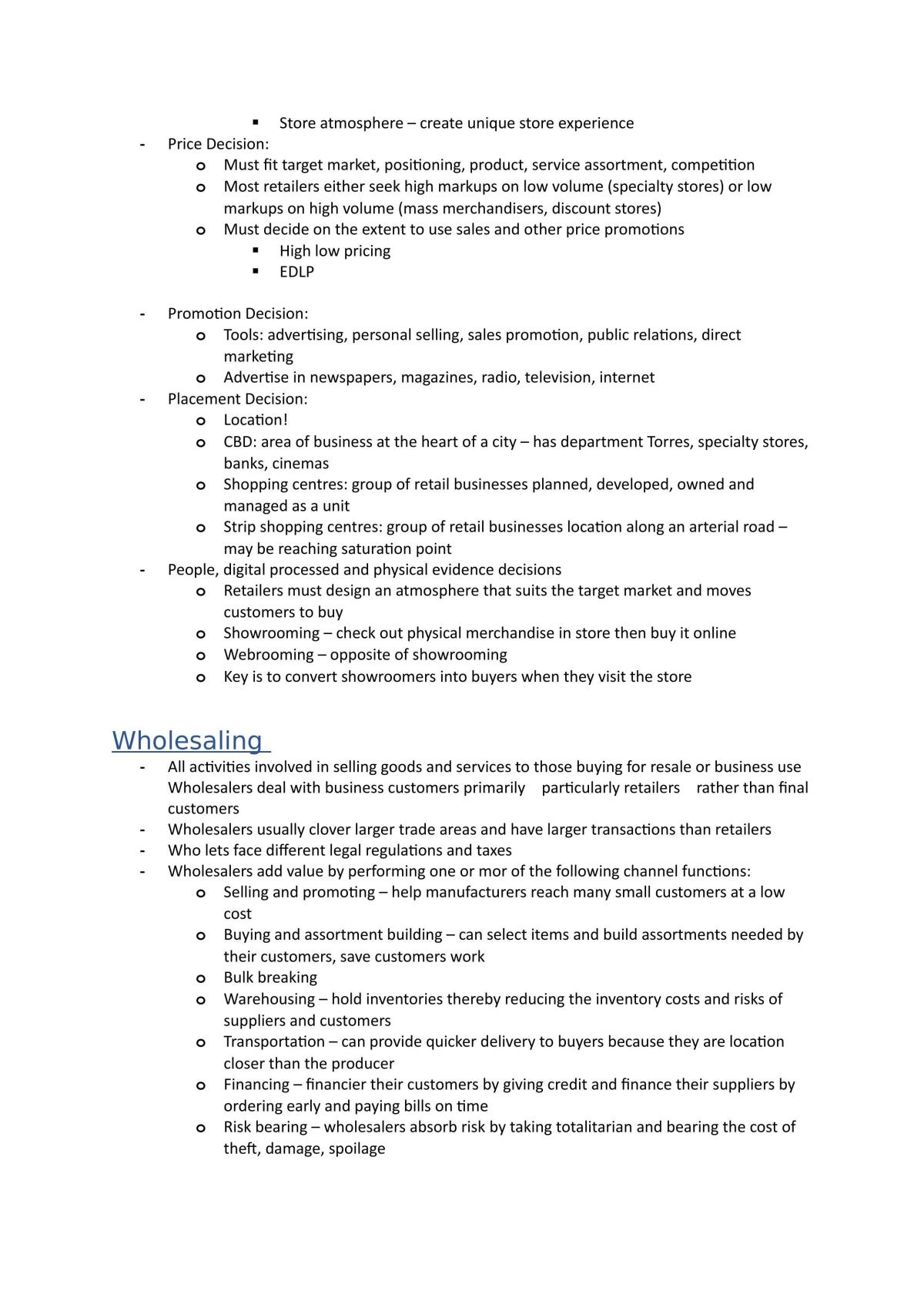 Marketing Principles Revision Notes | MKTG1025 - Marketing Principles ...