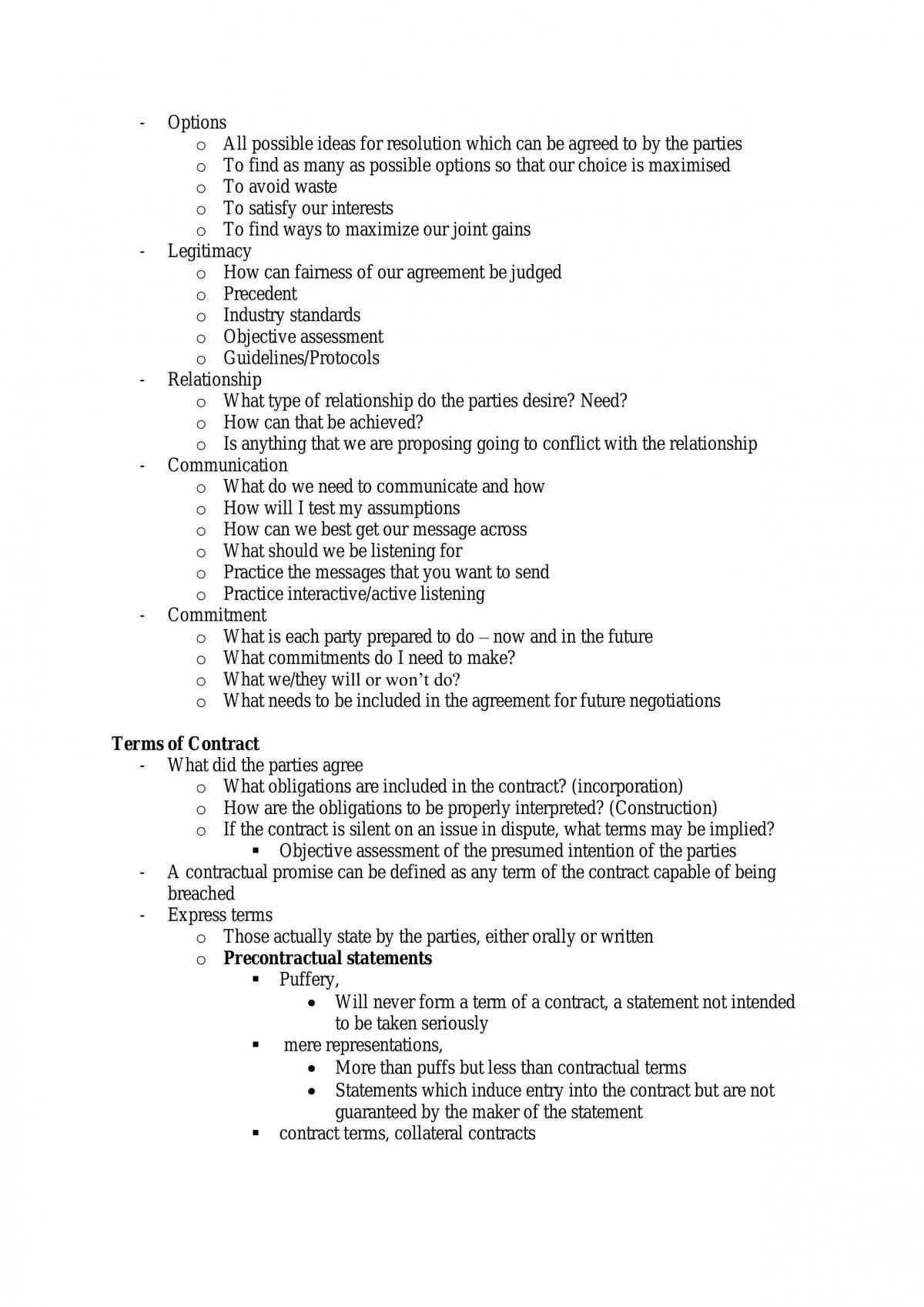 Comprehensive Cases and Legislation Table | LAWS4103 - Contract Law ...