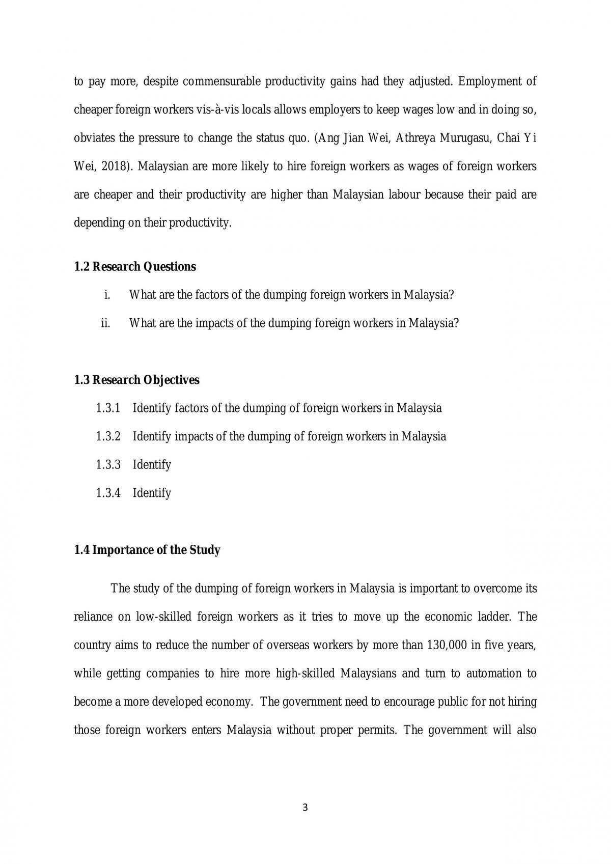 Group Assignment Issues Of Dumping Of Foreign Worker In Malaysia Beeb1013 Principles Of Economics Uum Thinkswap