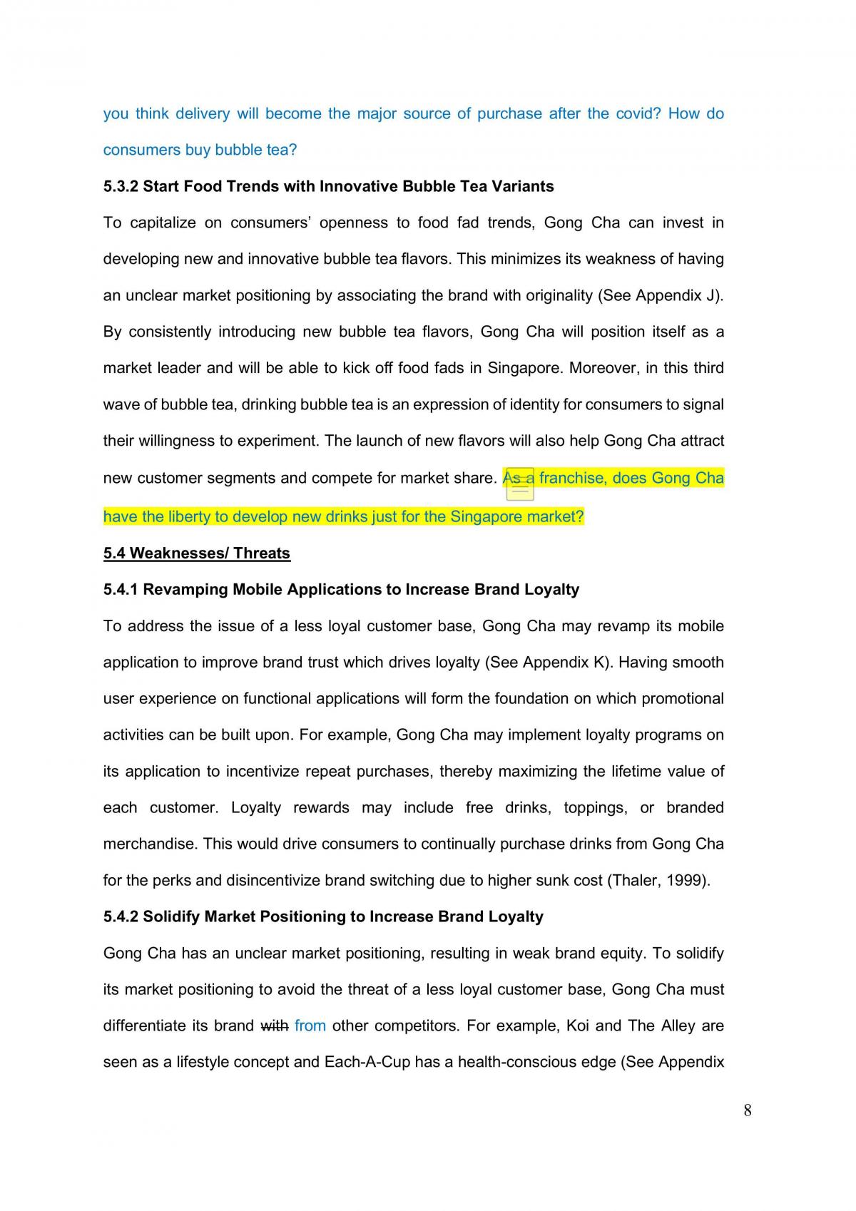 MKT 1705 Project on Gong Cha MKT1705 Principles of Marketing