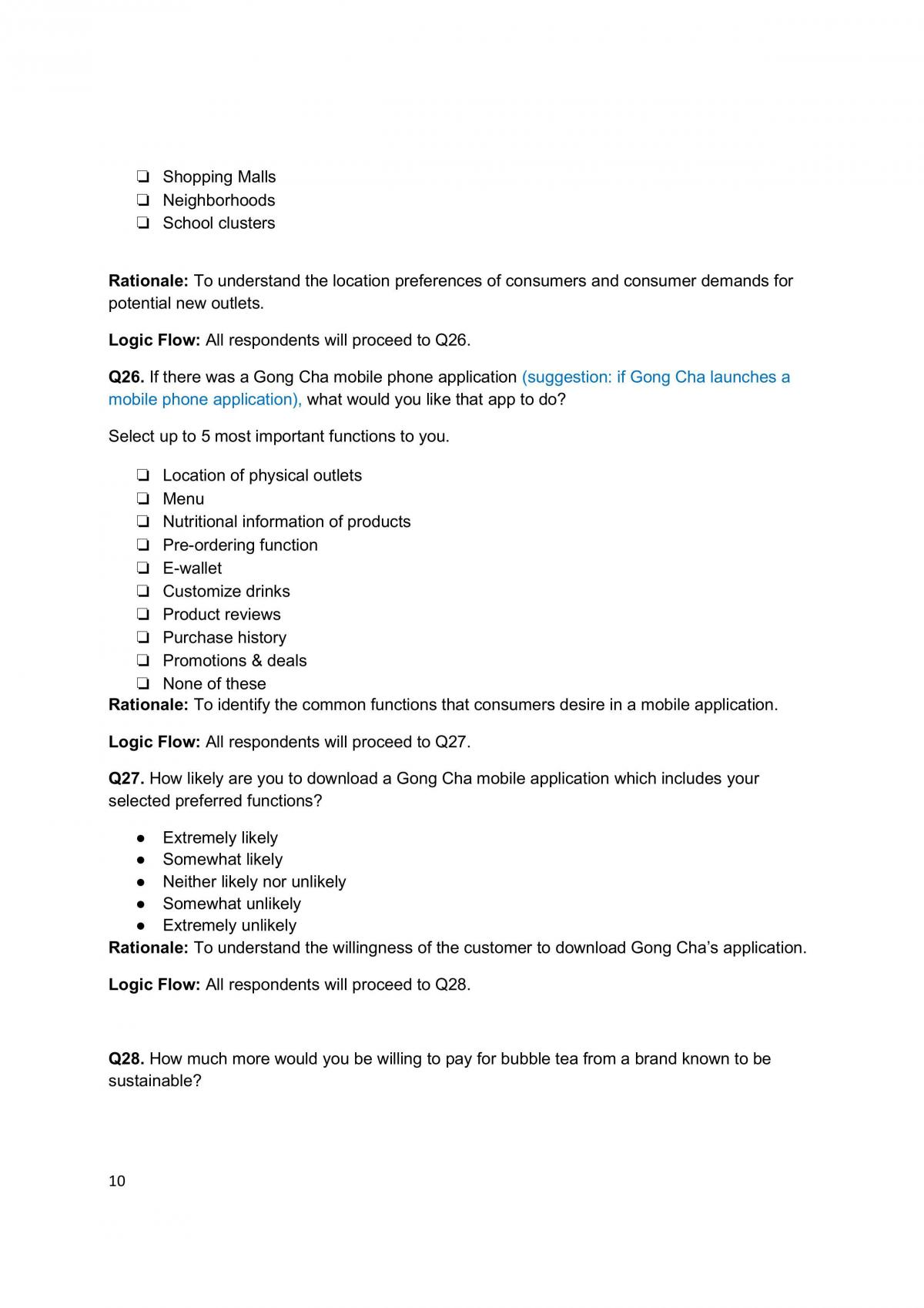 MKT 1705 Project on Gong Cha MKT1705 Principles of Marketing